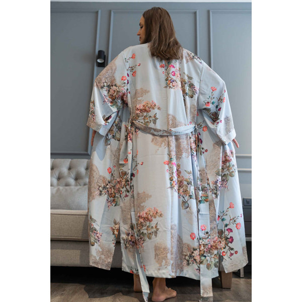 APHEA FASHION Rayon From Bammboo Woman MidCalf Bathrobe with Pockets